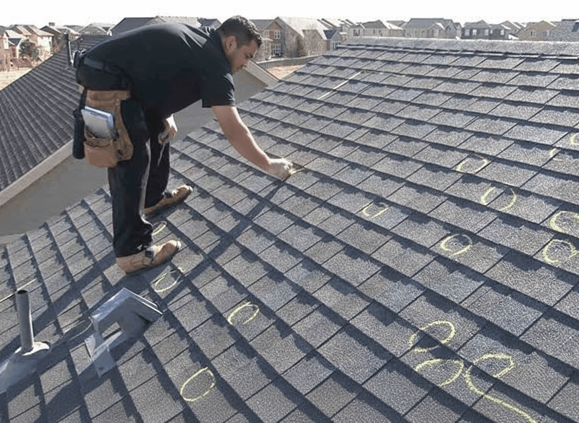 HomeRiz certified roofer performing detailed roof inspection in San Antonio